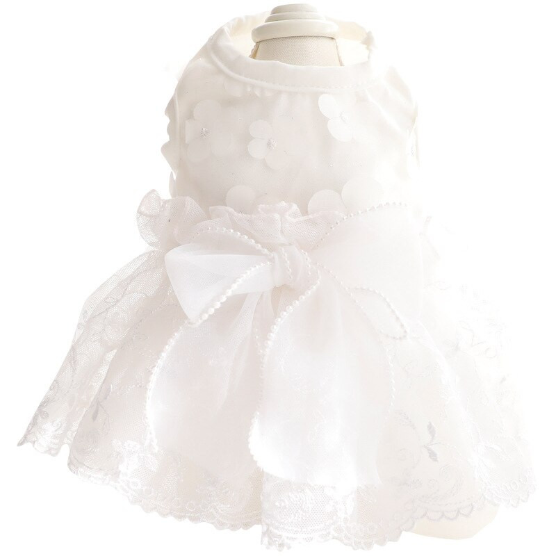 Aranyos csipke kutyaruha Nyári kisállatruhák Kiskutya ruhák Esküvői ruhák Macska Yorkshire pomerániai uszkár schnauzer jelmez