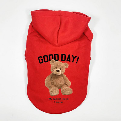 Xs-xxl Winter New Dog Stretch Coat Pet Cute Bear Warm Hoodie Υπαίθριο πουλόβερ Μεγάλο και μεσαίο κουτάβι Husky Bulldog Pomeranian Teddy