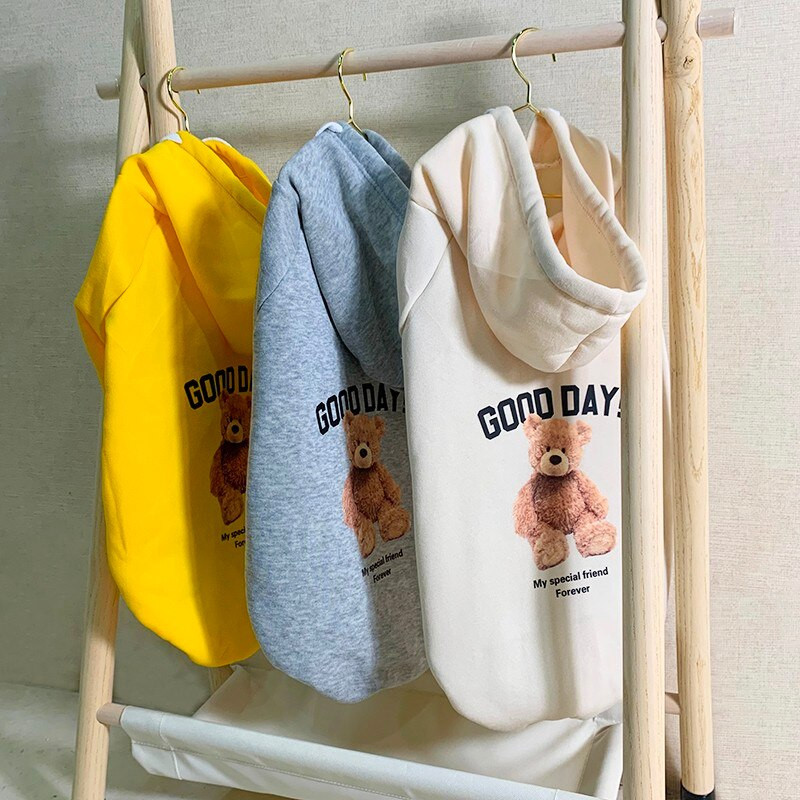 Xs-xxl téli új kutya sztreccs kabát kisállat aranyos medve meleg kapucnis kültéri pulóver nagy és közepes kölyök husky bulldog pomerániai mackó