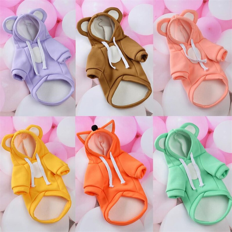 Hanorace pentru câini de companie Haine pentru câini de talie mică, mijlocie, adorabilă, caldă, cu două picioare, îmbrăcăminte prietenoasă cu pielea, pentru cățeluș, pisică, haină, jachetă pentru animale de companie