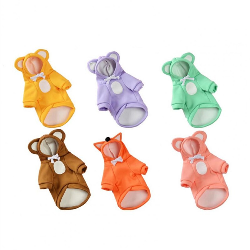 Hanorace pentru câini de companie Haine pentru câini de talie mică, mijlocie, adorabilă, caldă, cu două picioare, îmbrăcăminte prietenoasă cu pielea, pentru cățeluș, pisică, haină, jachetă pentru animale de companie