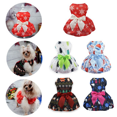 Χριστουγεννιάτικο φόρεμα για σκύλους για κατοικίδια γιλέκο για σκύλους Ρούχα γάτας Μικρό τύπωμα Χαριτωμένο λεπτό άνοιξη καλοκαιρινά αξεσουάρ για σκύλους Yorkshire YZL