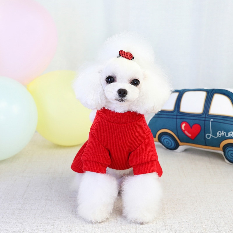 Kutya ruha Őszi Téli Kutya Pulóver Kis Közepes Kutyák Lány Meleg Ruha Kutyák Kölyök Yorkshire Ruha