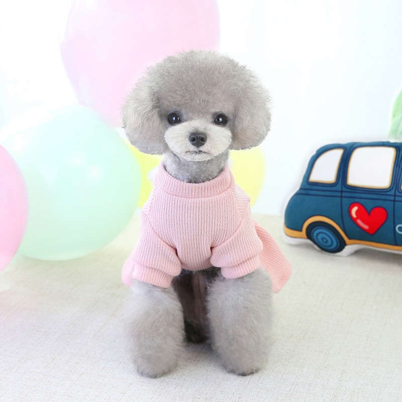 Kutya ruha Őszi Téli Kutya Pulóver Kis Közepes Kutyák Lány Meleg Ruha Kutyák Kölyök Yorkshire Ruha