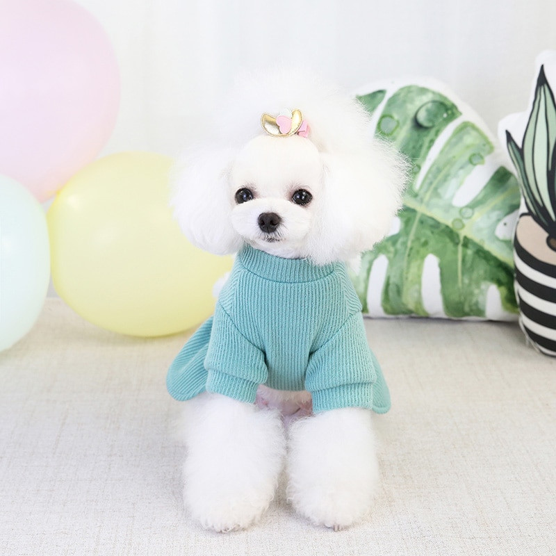 Kutya ruha Őszi Téli Kutya Pulóver Kis Közepes Kutyák Lány Meleg Ruha Kutyák Kölyök Yorkshire Ruha