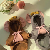 Sweet Cartoon Karu Kõrvad Hoodie Talvine Lemmiklooma Koera Riided Mesi Müts Reguleeritav Fliismantlid Väikeste Keskmiste Koerte Riietustele Ropa Perro