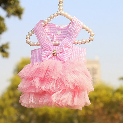 Χαριτωμένα ρούχα για κουτάβι Χαριτωμένα ροζ φόρεμα για σκύλους Φόρεμα για σκύλους Universal Φόρεμα Chihuahua ρίγες Φούστα για κουτάβι γάτα Πριγκίπισσα Ρούχα Χονδρική