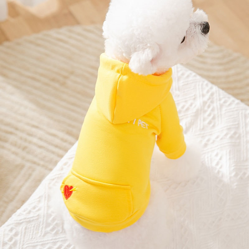 Aranyos kapucnis kisállat kutyaruha kis kutyáknak Rajzfilm meleg kutyaruházat kiskutya macska pulóver Teddy bulldog chihuahua jelmez kabát