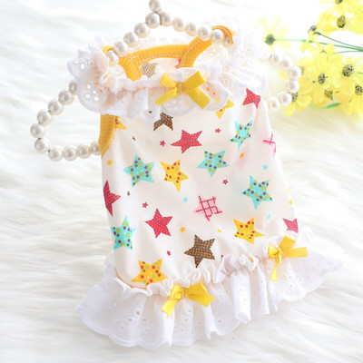 Kutyaruhák nyári vékony szoknyás hercegnős nadrágos ruha csipkés maci macska kisállat ruhák masni ruha aranyos csillag ruha kis kutyáknak lányoknak