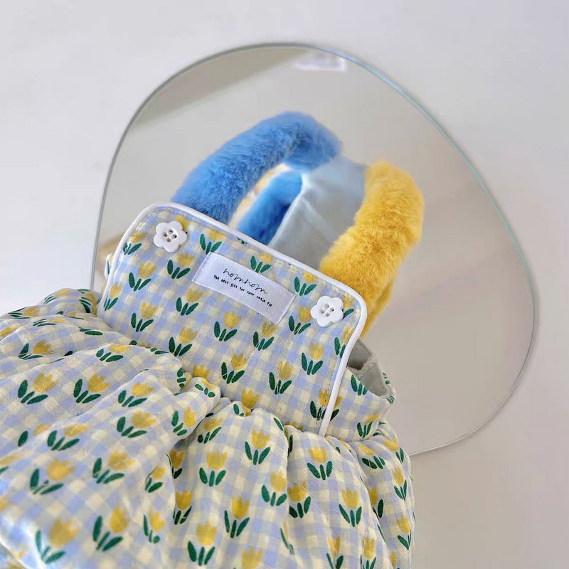 INS meleg sütőtök szoknya aranyos kockás kabát kisállat tulipán szoknya kis kölyök macska macska maci pomerániai medvék őszi téli ruha