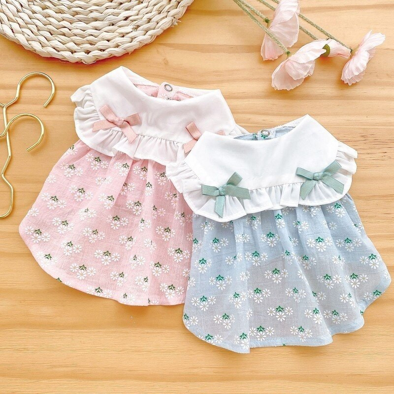 Japán ruha Kutyaruhák Bowknot Kisállatruházat Kutyák Nyomtatás Virágos jelmez Pamut aranyos tavaszi nyár kék maci Ropa Perro