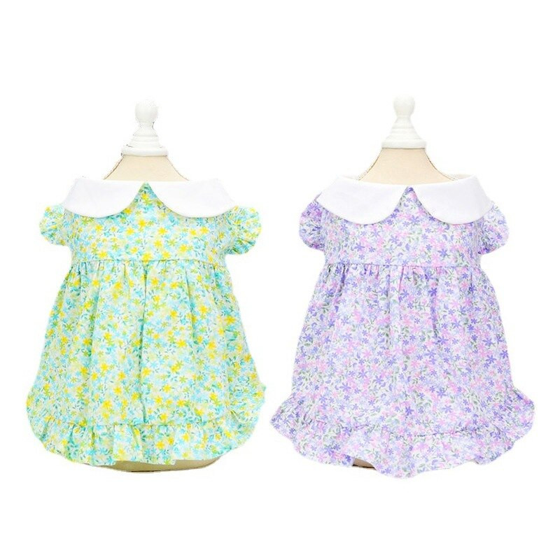 Japán ruha Kutyaruhák Bowknot Kisállatruházat Kutyák Nyomtatás Virágos jelmez Pamut aranyos tavaszi nyár kék maci Ropa Perro