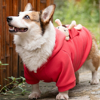 2022 Нови дрехи за кучета Welsh Corgi Зимно палто за домашни любимци Дакел Shiba Inu Dog Hoodies Облекло Облекло Костюм за домашни любимци Облекло Dropshipping