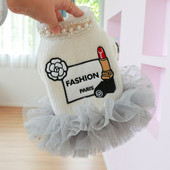 Prabangūs šunų drabužiai Rudens žiemos šuniuko katės striukė Perlų dekoro suknelė mažiems vidutiniams šunims York Pups Tutu Sijonas Apranga Šuo Striukė