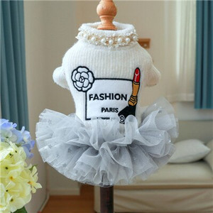 Prabangūs šunų drabužiai Rudens žiemos šuniuko katės striukė Perlų dekoro suknelė mažiems vidutiniams šunims York Pups Tutu Sijonas Apranga Šuo Striukė