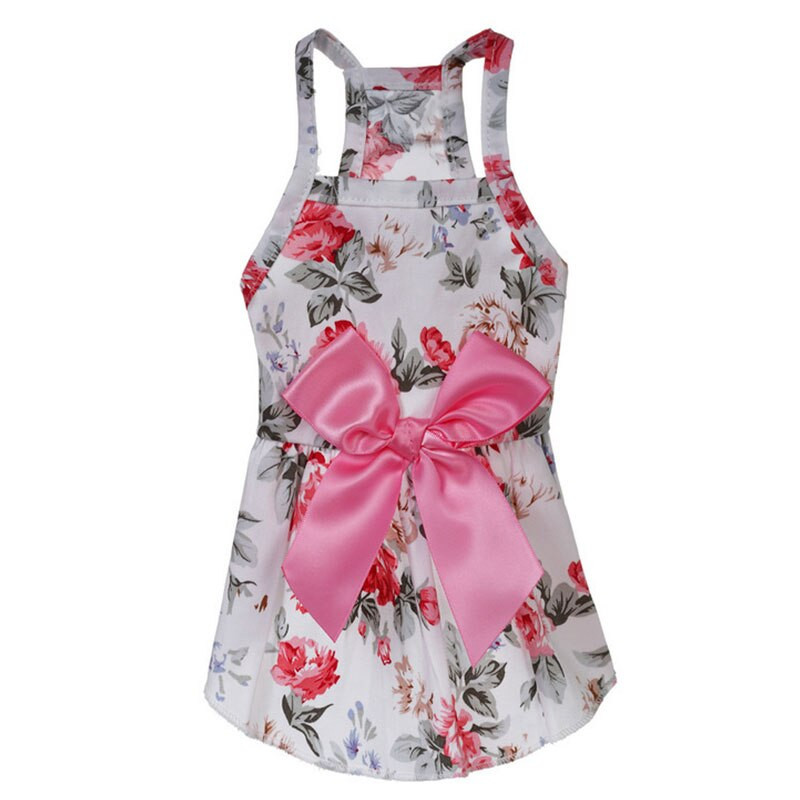 Koerte suvekleit Riided Lemmikloom lilleline printsesskleit kutsikas Armas varrukateta riided Koerad Kassid Prindi õhuke suur vibu kleit Kassi seelik