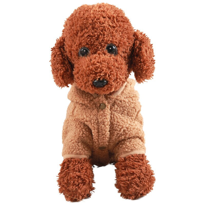 Vilnos drabužiai šuniui Meškučiu išsiuvinėtas šiltas džemperis Dviejų pėdų žieminis megztinis šuniuko katės paltai Vidutinis megztinis naminiams gyvūnėliams