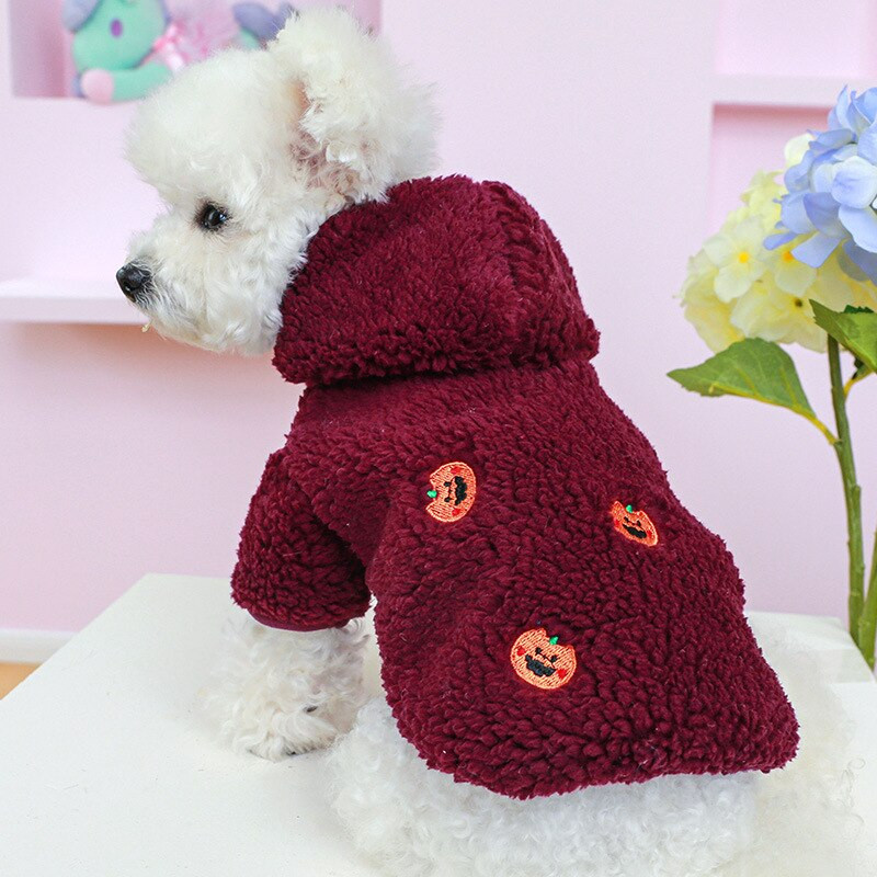 Vilnos drabužiai šuniui Meškučiu išsiuvinėtas šiltas džemperis Dviejų pėdų žieminis megztinis šuniuko katės paltai Vidutinis megztinis naminiams gyvūnėliams