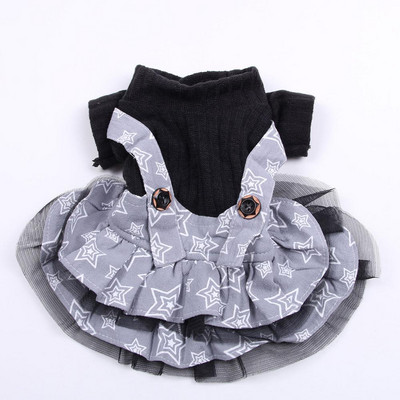 Rochie/salopetă pentru câini de talie mică, pisică, cu design cu stele, tricou, cățeluș, pulover, haine de toamnă/ primăvară, îmbrăcăminte