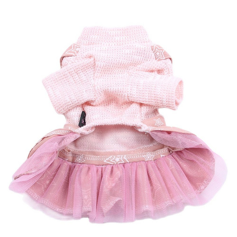 Rochie/salopetă pentru câini de talie mică, pisică, cu design cu stele, tricou, cățeluș, pulover, haine de toamnă/ primăvară, îmbrăcăminte