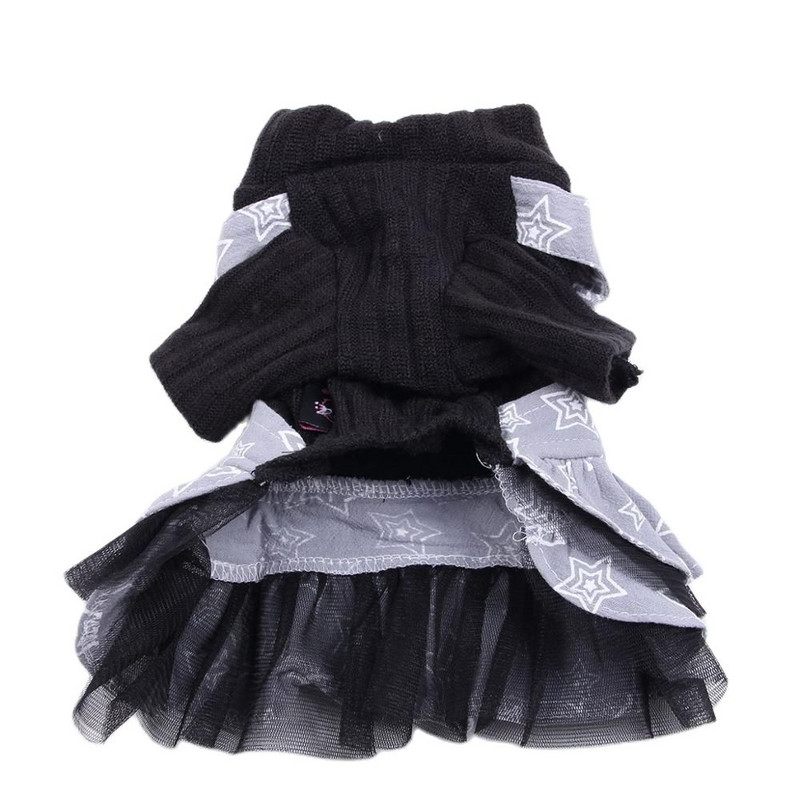 Rochie/salopetă pentru câini de talie mică, pisică, cu design cu stele, tricou, cățeluș, pulover, haine de toamnă/ primăvară, îmbrăcăminte