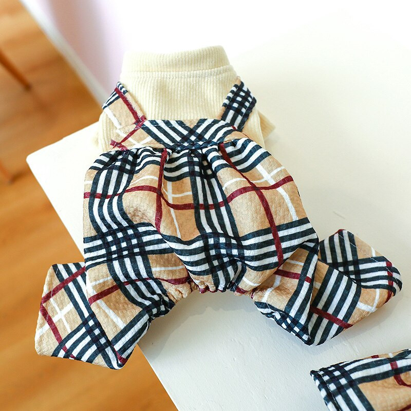 Ρούχα σκυλιών Φθινοπωρινά και Χειμερινά Νέα Προϊόντα Καρό Στολή Σκύλου Γάτα Καραμέλα Φόρεμα Ζευγάρι Πριγκίπισσας Σκύλος Σαλιάρα Σκύλος Ρούχα για μικρά σκυλιά