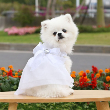S-XL Χαριτωμένο φόρεμα σκυλιών για μικρά σκυλιά Chihuahua Pug ρούχα Γλυκό στυλ πριγκίπισσας Φόρεμα γάτα Πριγκίπισσα Φόρεμα σκύλου Νυφικό φούστα φιόγκος