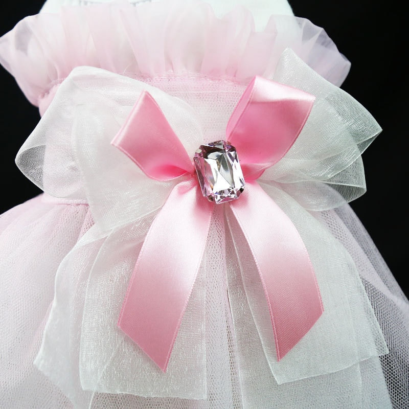 S-XL Χαριτωμένο φόρεμα σκυλιών για μικρά σκυλιά Chihuahua Pug ρούχα Γλυκό στυλ πριγκίπισσας Φόρεμα γάτα Πριγκίπισσα Φόρεμα σκύλου Νυφικό φούστα φιόγκος