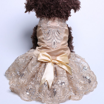 Куче Котка Сватбена рокля Tutu Princess Pet puppy Dresses Embroidery & Bow Clothes Apperal 3 цвята