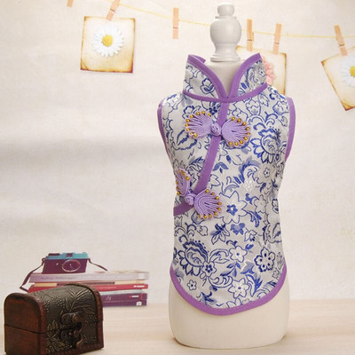 Πρωτοχρονιάτικες στολές σκυλιών Ρούχα για κουτάβι Φορέματα Cheongsam για μικρά σκυλιά γάτες κατοικίδια κατοικίδια Κοστούμια δυναστείας Τανγκ Ρούχα για κατοικίδια σε κινέζικο στυλ