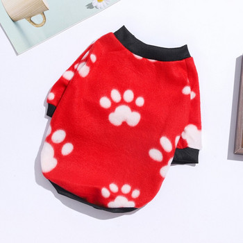 Άνετα φανελένια κουκούλα για σκύλους Ζεστές χειμωνιάτικες πιτζάμες για σκύλους με στάμπα με κόκκαλο καρδιά Ρούχα για κουτάβι Chihuahua Yorkie