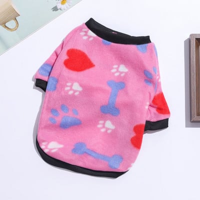 Pohodlné flanelové mikiny pre psov, teplé zimné pyžamo pre malých psov, labka, kosť, srdce, potlač, dizajn, šteniatko, oblečenie pre čivavu yorkshirský teriér