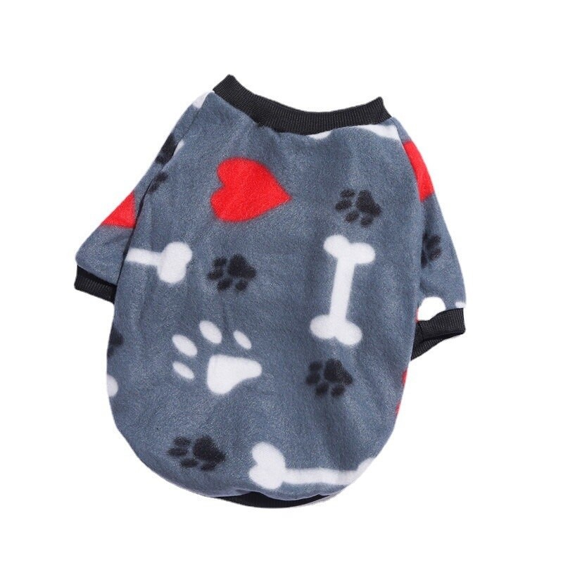 Pohodlné flanelové mikiny pre psov, teplé zimné pyžamo pre malých psov, labka, kosť, srdce, potlač, dizajn, šteniatko, oblečenie pre čivavu yorkshirský teriér
