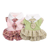 Câini și pisici Cămașă rochie Design în carouri Cățeluș de companie Fusta pufoasă Haine de primăvară/vară Îmbrăcăminte 4 mărimi