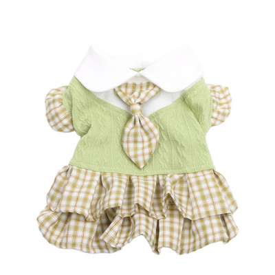 Câini și pisici Cămașă rochie Design în carouri Cățeluș de companie Fusta pufoasă Haine de primăvară/vară Îmbrăcăminte 4 mărimi