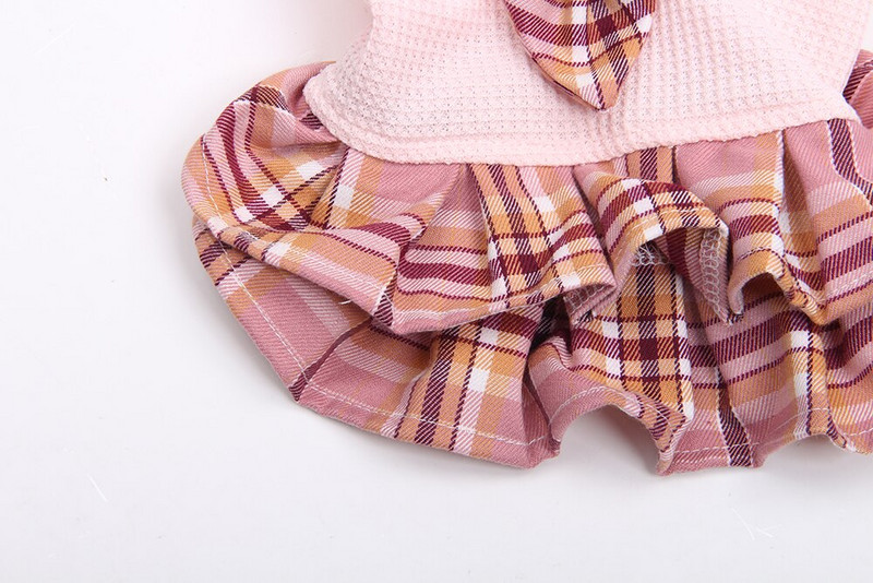 Câini și pisici Cămașă rochie Design în carouri Cățeluș de companie Fusta pufoasă Haine de primăvară/vară Îmbrăcăminte 4 mărimi