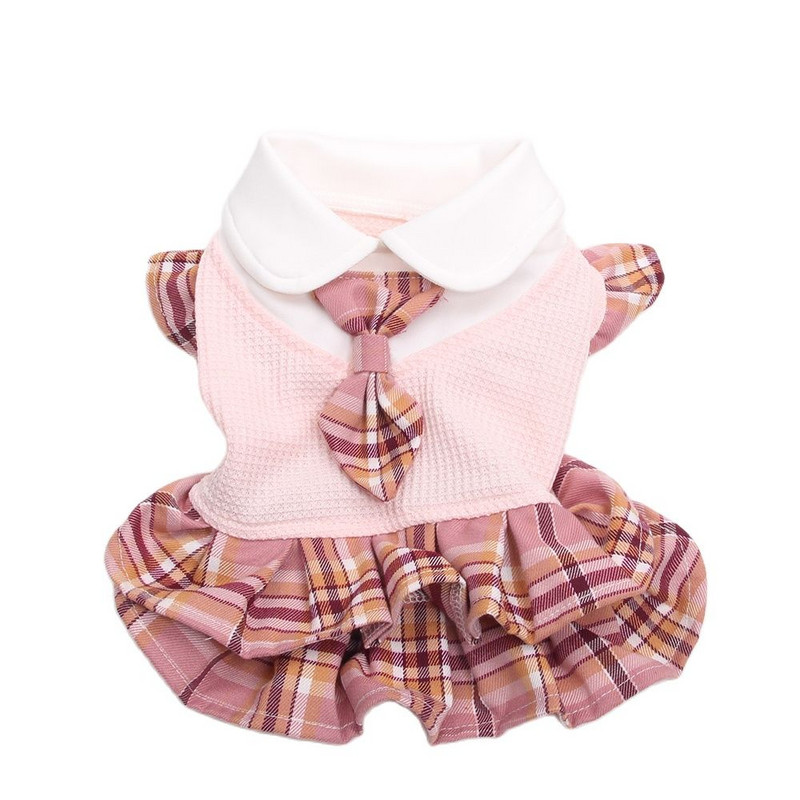 Câini și pisici Cămașă rochie Design în carouri Cățeluș de companie Fusta pufoasă Haine de primăvară/vară Îmbrăcăminte 4 mărimi