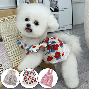 Pet βαμβακερή ζαρτιέρες Φούστα κατοικίδιων ζώων Floral φούστα Σκύλος Φόρεμα διχτυωτό φόρεμα Πριγκίπισσας Άνετα κομψά φρέσκα γλυκά χαριτωμένα ρούχα για σκύλους