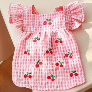 Mielos triušio ausys Rožinė žalia šunų suknelė princesės drabužiai su D-žiedu petnešomis Liemenė sijonas šuniuko katės drabužiai naminiams gyvūnėliams tiekėjas L