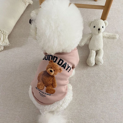 Зимно палто за кучета Cartoon Bear Hoodie Дрехи за домашни кучета Кученце Малко и средно голямо куче Тениска Суичър Суичър Френски булдог Чихуахуа