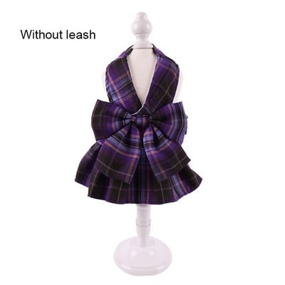 Kutya hám és póráz szett Kockás, puha, légáteresztő macskaruhák mellény kölyökkutyáknak Ruha Teddy Bichon Kisállat-kiegészítők XS-L