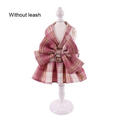 Kutya hám és póráz szett Kockás, puha, légáteresztő macskaruhák mellény kölyökkutyáknak Ruha Teddy Bichon Kisállat-kiegészítők XS-L