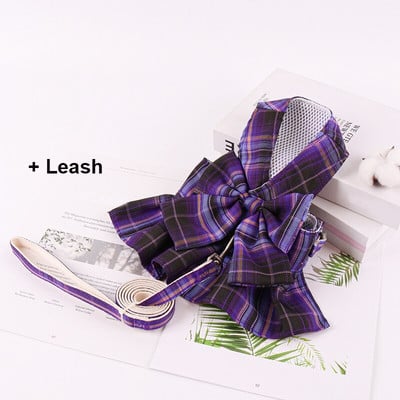 Kutya hám és póráz szett Kockás, puha, légáteresztő macskaruhák mellény kölyökkutyáknak Ruha Teddy Bichon Kisállat-kiegészítők XS-L