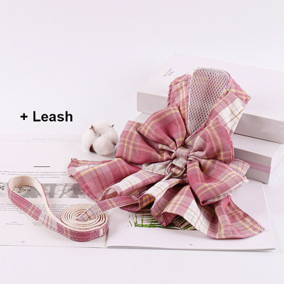 Kutya hám és póráz szett Kockás, puha, légáteresztő macskaruhák mellény kölyökkutyáknak Ruha Teddy Bichon Kisállat-kiegészítők XS-L
