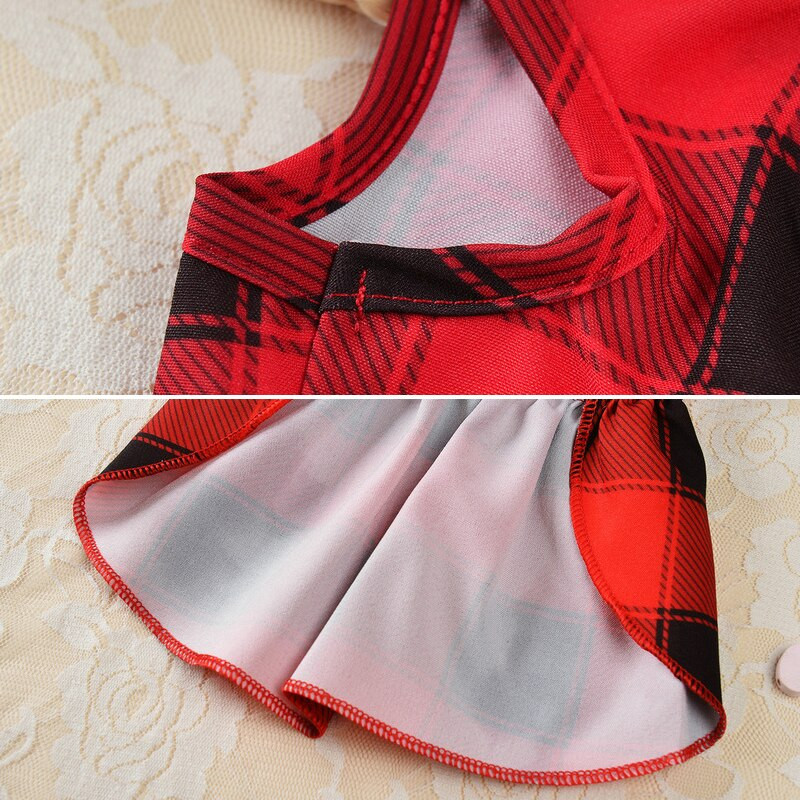 Kockás mintás nagy masnis szoknya Nyári kutya strand hercegnő ruha kisállat ruhák kis közepes kutyáknak Kutyaruhák ünnepi öltözet