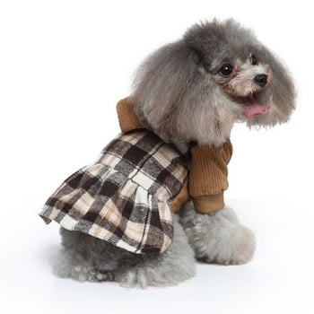 Ζεστό παλτό σκύλου Ρούχα πουλόβερ Φόρεμα για σκύλους Κλασικό καρό μπουφάν κουταβιού για κατοικίδια Χειμερινά παλτά εσωτερικού χώρου για μικρό μεσαίο κατοικίδιο