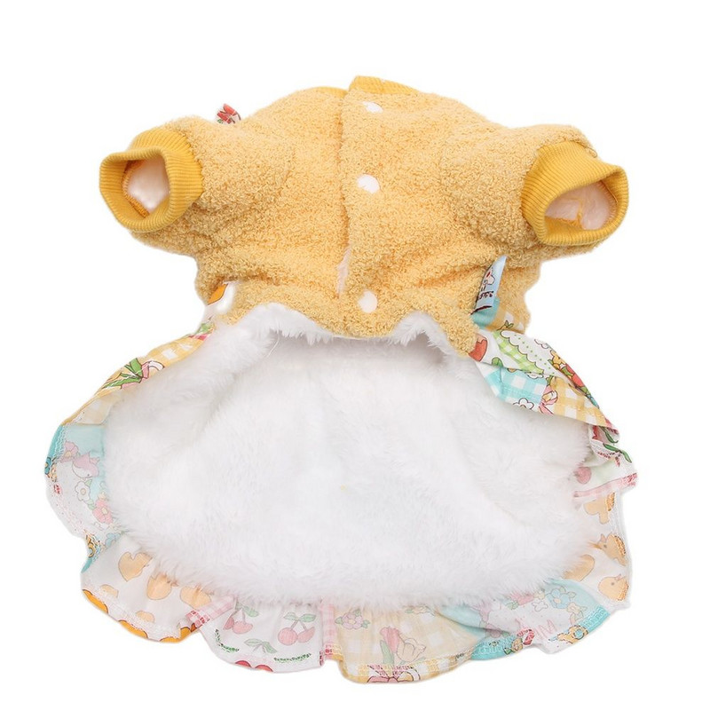 Zimné šaty pre psov a mačky s kvetinovým čipkovaným vzorom, sukňa pre šteniatka, teplý kabát pre psy a mačky