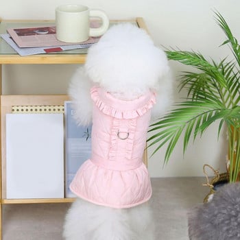Όμορφο κολάρο κούκλας φορέματος κατοικίδιων ζώων Ελαφρύ χειμωνιάτικο χειμωνιάτικο εξωτερικό για κορίτσια Σκύλος κουτάβι σκυλάκι Ρούχα για κατοικίδια προμήθειες