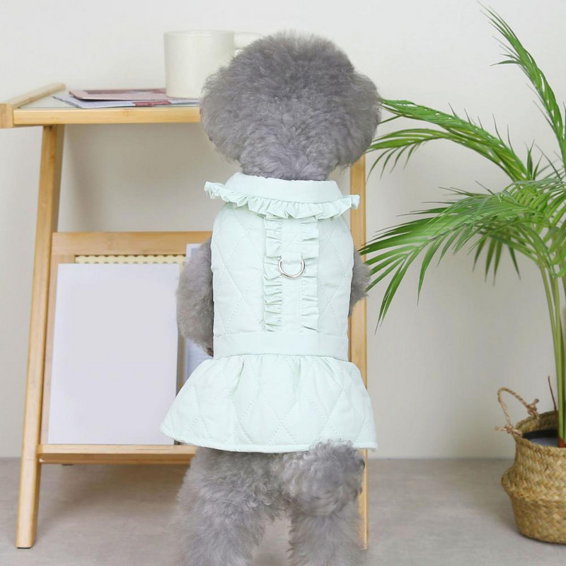 Graži naminių gyvūnėlių suknelė, lėlės apykaklė, šilta, lengva žiema lauke mergaitės šuniukas šuniukas šuniukas drabužiai naminių gyvūnėlių reikmenys