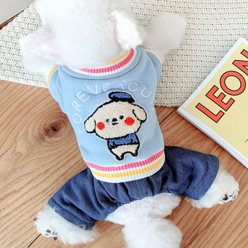 [Гореща разпродажба за 2021 г.] Куче есенно/зимен пуловер Pet Dog Puppy Teddy Cat Pomeranian Schnauzer Bichon Small Dog Clothes Дрехи за домашни любимци